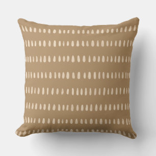 Coussin Boho Desert Tan Tone Peinture Brush Strips