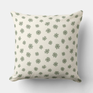 Coussin Boho Ditsy Vert Sauge Floral Cottage Core Neutre