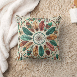 Coussin Boho Dreamcatcher Mystic Feather Jeu d'oreiller