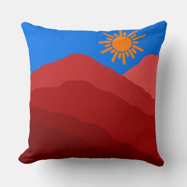 Coussin boho du milieu du siècle moderne rétro abstraite m (Recto)