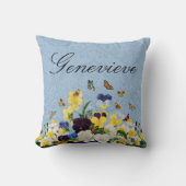 Coussin Boho Elegant Pansies de printemps Daffodils Papill (Recto)
