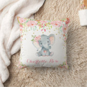 Coussin Boho Elephant rose or Baby Girl Décor (Couverture)