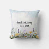 Coussin Boho Fleur sauvage Aquarelle Personnaliser le Mari (Recto)