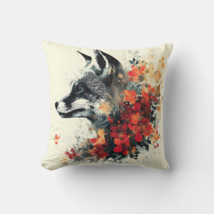 Coussin Boho Floral Fox Faune Nature