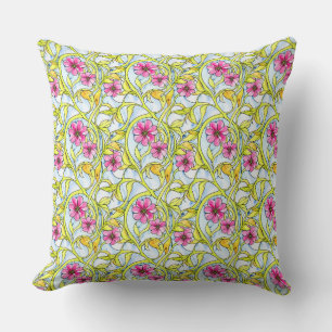 Coussin Boho Floral Motif Chic Bohème Aquarelle