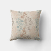 Coussin Boho Florals Bleu Beige Blanc tendance (Verso)