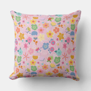 Coussin Boho Flowers Motif B01.w LPink BG