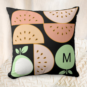 Coussin Boho Géométrique Fruit Monogramme Moderne du Milie