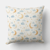 Coussin Boho Lune Étoiles Nuage Enfants (Verso)