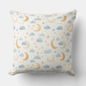 Coussin Boho Lune Étoiles Nuage Enfants (Recto)