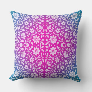 Coussin Boho Mandala Pink & Purple throw Pillow