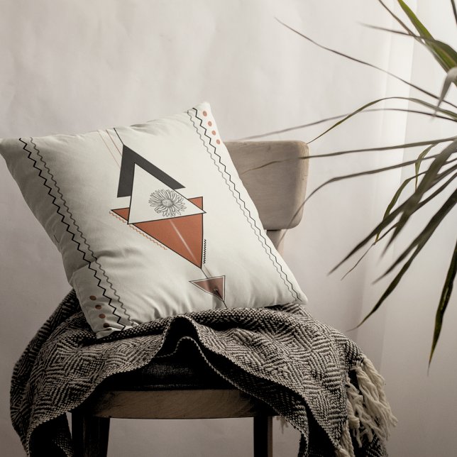 Coussin Boho moderne Abstrait 16" x 16" Décor (Créateur téléchargé)