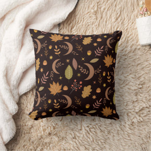 Coussin Boho Moon avec feuilles d'automne motif