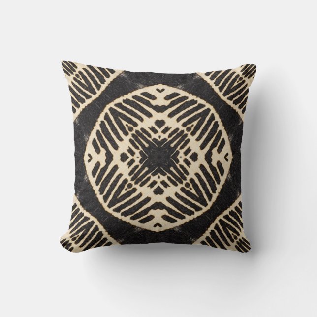 Coussin Boho motif moderne géométrique gras (Recto)