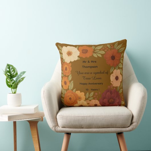 Coussin Boho Mr & Mrs Floral Throw Pillow Gift (Chaise)
