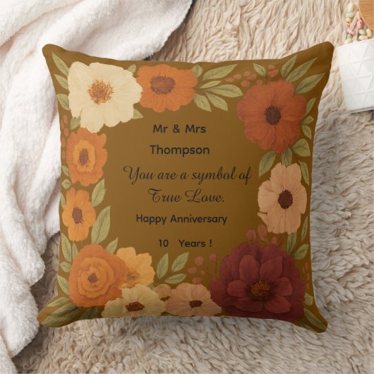 Coussin Boho Mr & Mrs Floral Throw Pillow Gift (Couverture)