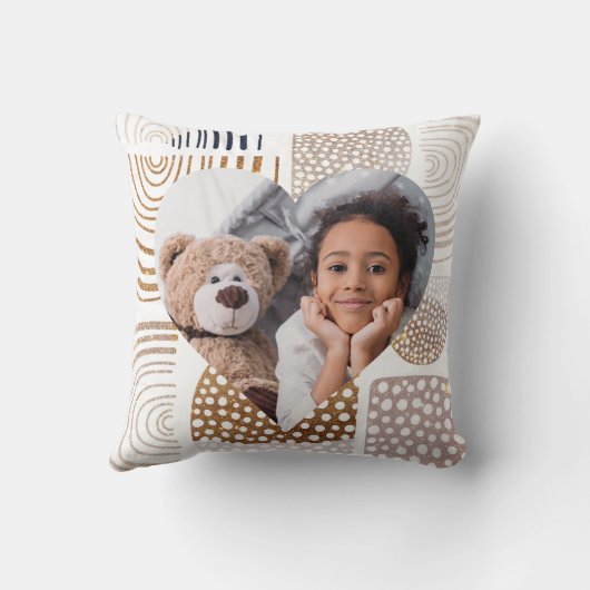 Coussin Boho Muté Forme Coeur Photo (Verso)