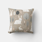 Coussin Boho Nursery Minimalist Lapins Lapins Brown (Recto)