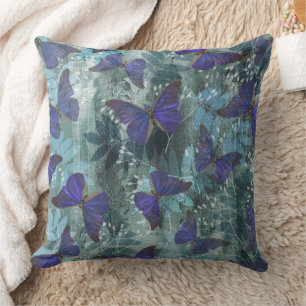 Coussin Boho Purple Butterfly & Cyan Botanique Original