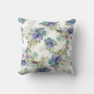 Coussin Boho Purple et vert Floral