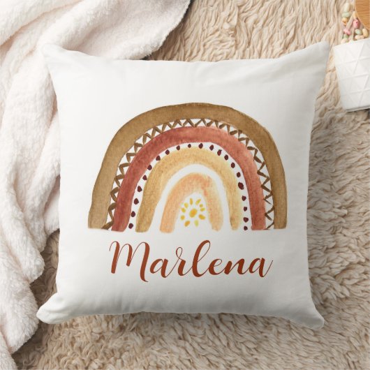 Coussin Boho Rainbow Bohemian Baby Nursery Neutral Sun (Couverture)