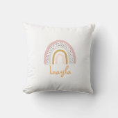 Coussin Boho Rainbow dans les pastels roses (Recto)
