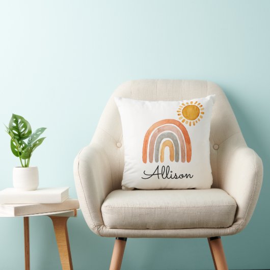 Coussin Boho Rainbow et Sun Watercolor (Chaise)