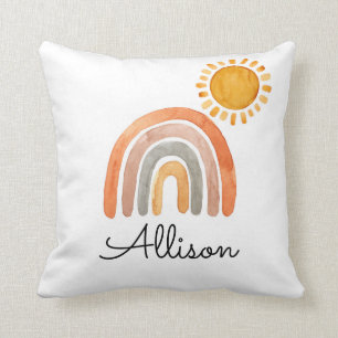 Coussin Boho Rainbow et Sun Watercolor 