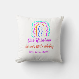 Coussin Boho Rainbow un anniversaire enfants brillant rétr