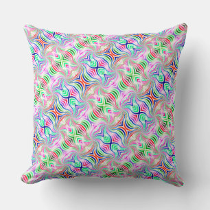 Coussin Boho réversible diagonal psychédélique