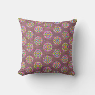 Coussin Boho réversible Motif Mandala violet