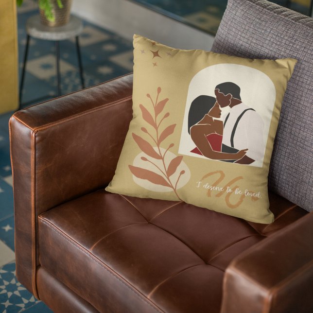 Coussin Boho Romance Je Mérite D'Être Aimé (Créateur téléchargé)
