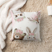 Coussin Boho rose Bois Amis Bébé Fille Douche (Couverture)