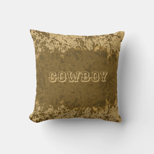 Coussin Boho Rustique Conception de Cowboy (Recto)