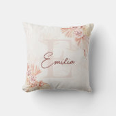 Coussin Boho Soft Baby Girl Nursery Kid Monogramme rose No (Recto)