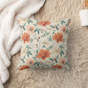 Coussin Boho style fleurs couleurs motifs