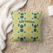 Coussin Boho Sun Moon Stars Mint Bleu Jaune Personnalisé (Couverture)