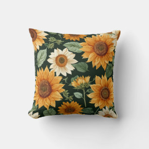 Coussin Boho Terracotta Vintage Motif tournesol