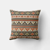 Coussin Boho Tribal Stripe Pattern Pillow  (Verso)