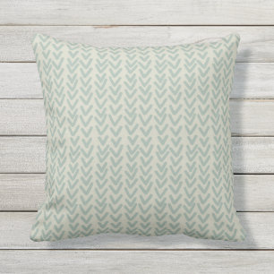 Coussin Boho V Motif Seafoam Vert Beige