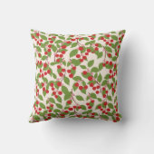Coussin Boho Vintage Cerises Rouges Mariage Été (Verso)