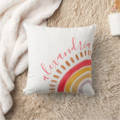 Coussin Boho Watercolor Rainbow Name Nursery (Couverture)