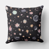 Coussin Boho Watercolor Stars and Moon Celestial Pattern (Verso)