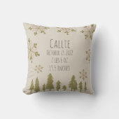 Coussin Boho Winter Nursery Baby Birth Stats (Recto)
