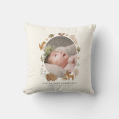 Coussin Boho Woodland Animals Baby Stats Photo (Recto)