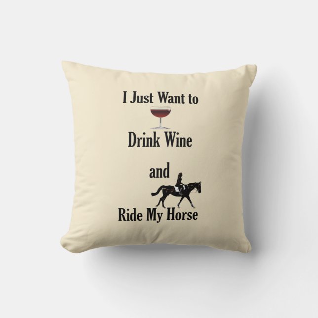 Coussin Boire du vin et faire du cheval (Recto)