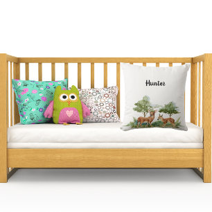 Coussin Bois animaux de la forêt cerfs mignon nom