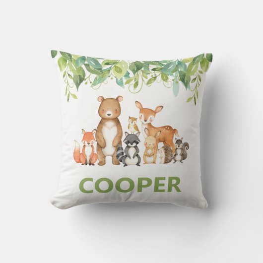 Coussin Bois Animaux Végétation Enfants Nourriture Décor S (Recto)