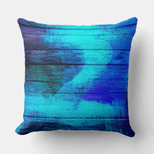 Coussin Bois bleu Vintage