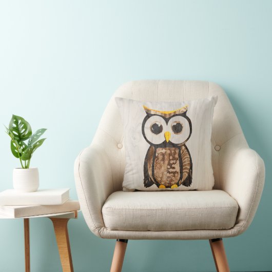 Coussin Bois - Chouette - Owl (Chaise)